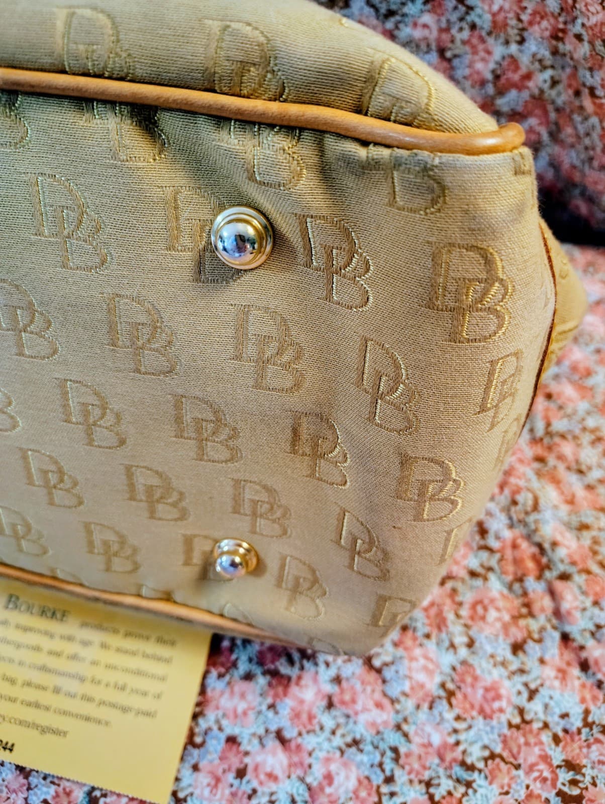 Dooney And Bourke Large Satchel Tote Bag, Duck Charm, COA - Thumbnail 13