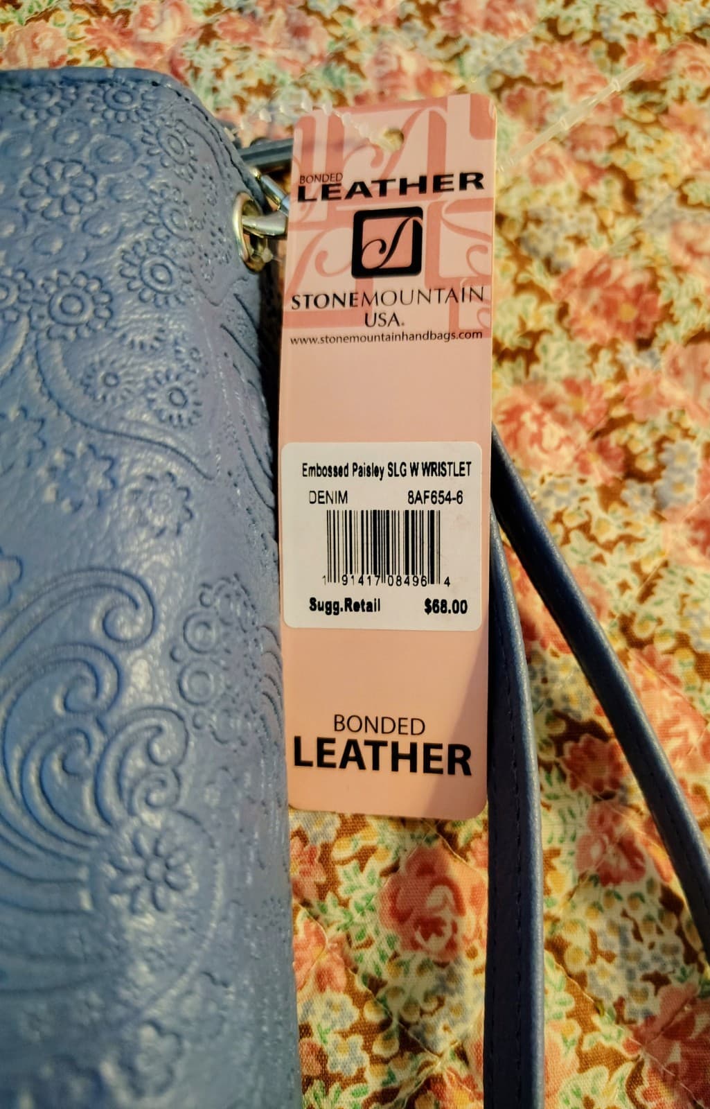 NWT Blue Stone Mountain Organizer Leather Wallet With Strap MSRP $88 - Thumbnail 8