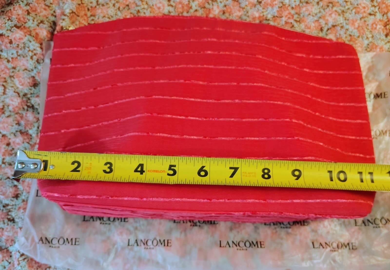 NEW Lancome Large Hot Pink Textured Fabric Cosmetic Makeup Bag - Thumbnail 7