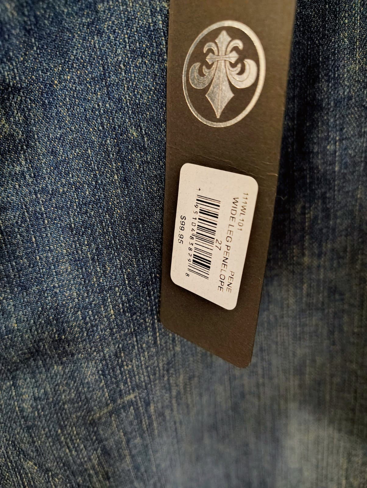 NWT Affliction Wide Leg Denim Jeans Rhinestones Size 27, MSRP $99 - Thumbnail 7