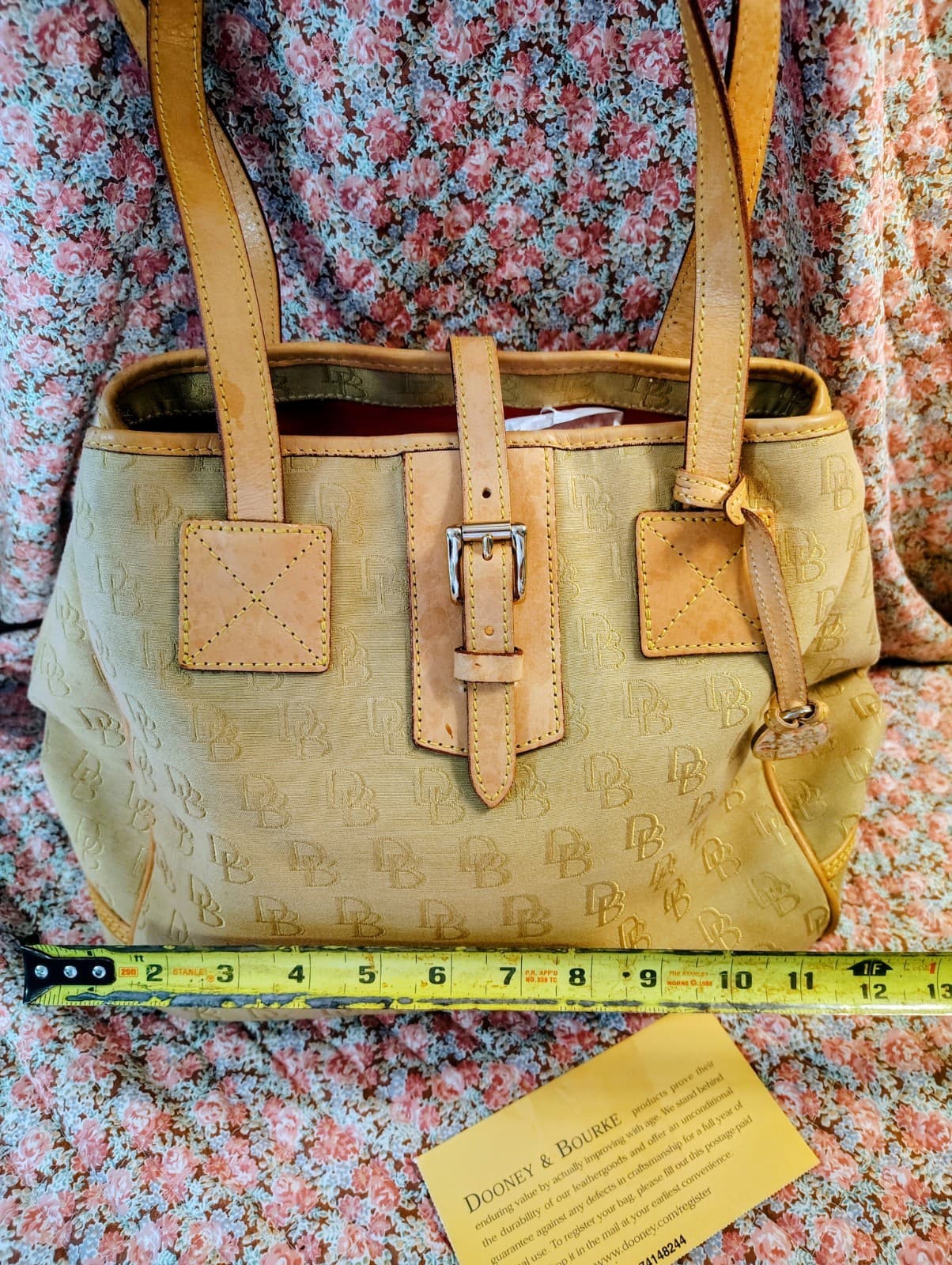 Dooney And Bourke Large Satchel Tote Bag, Duck Charm, COA - Thumbnail 21