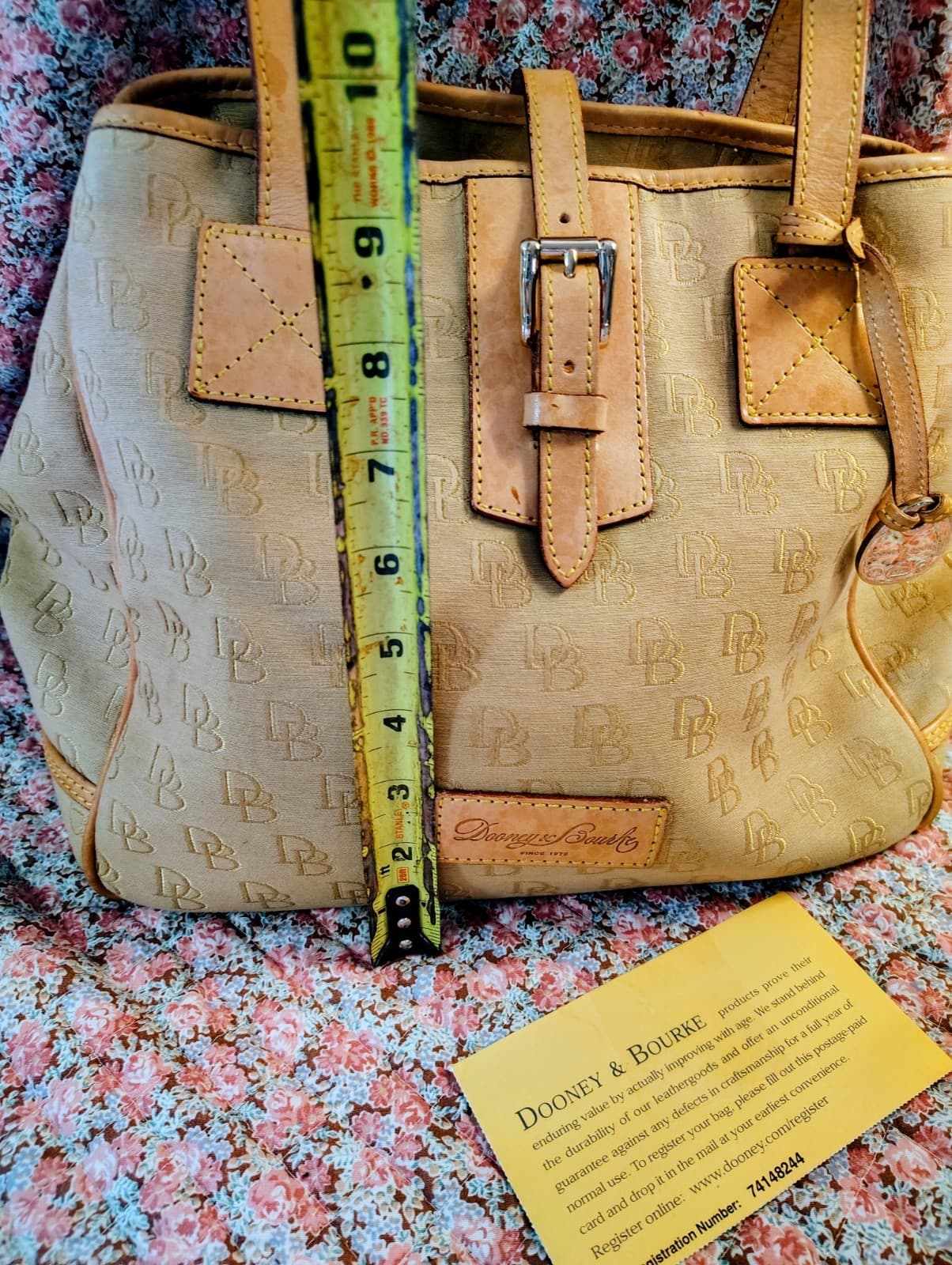 Dooney And Bourke Large Satchel Tote Bag, Duck Charm, COA - Thumbnail 22