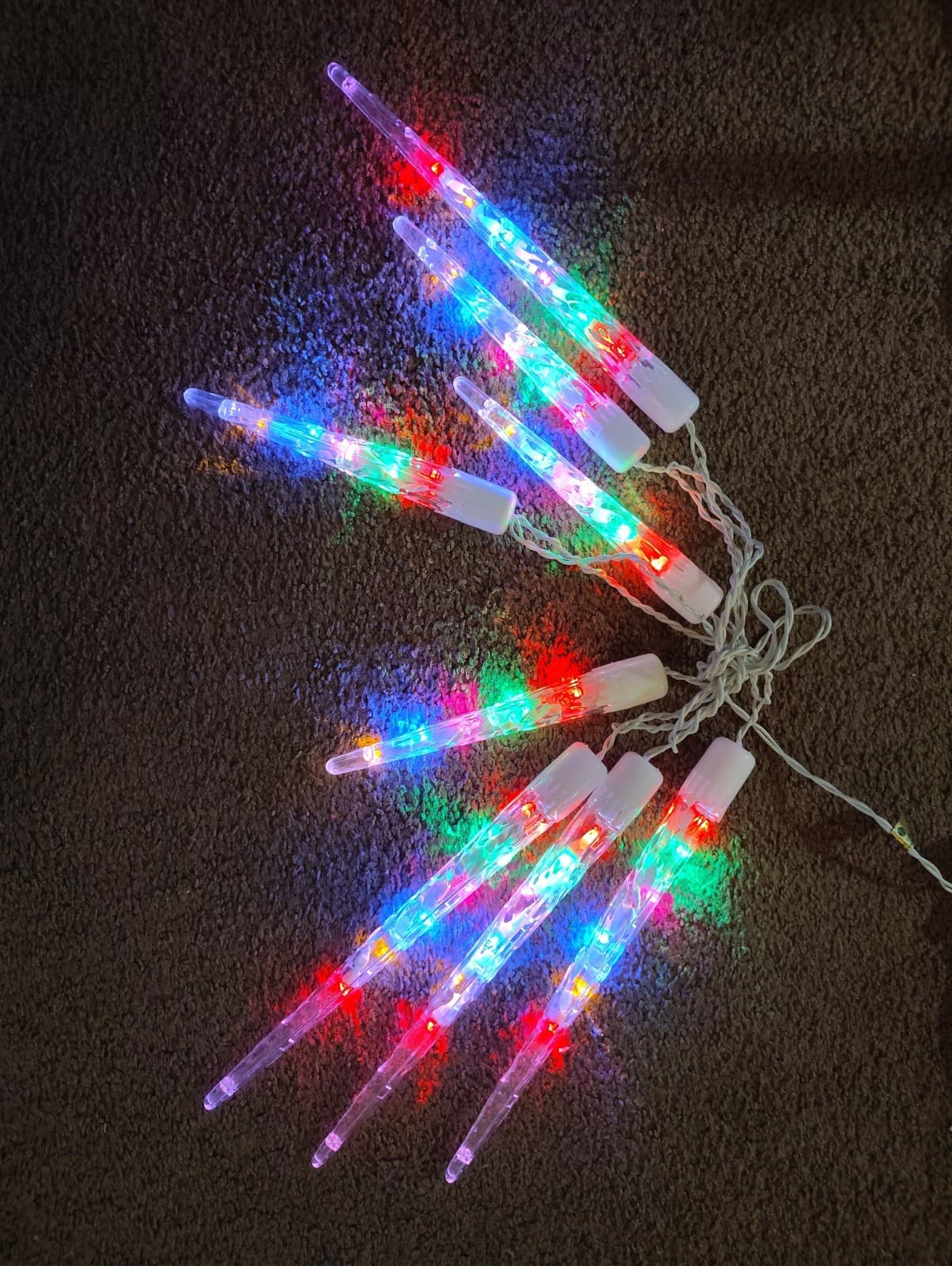 Multicolor Icicle string lights String Of 8 Multicolored Lights Working - Thumbnail 2