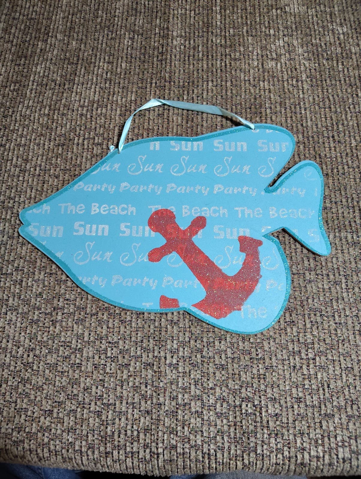Wood Tropical Fish Beach Relax Party Hanging Sign Door Plaque Decoration