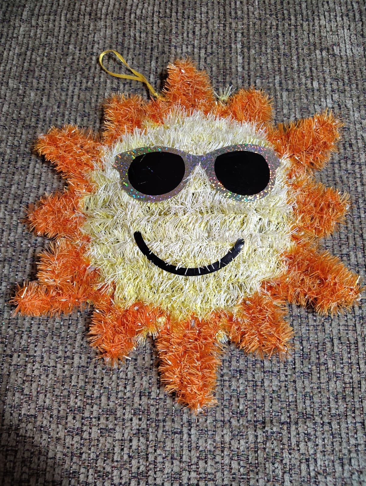 Sun Ornament Hanging Summertime Tinsel 12 X 13.25 in