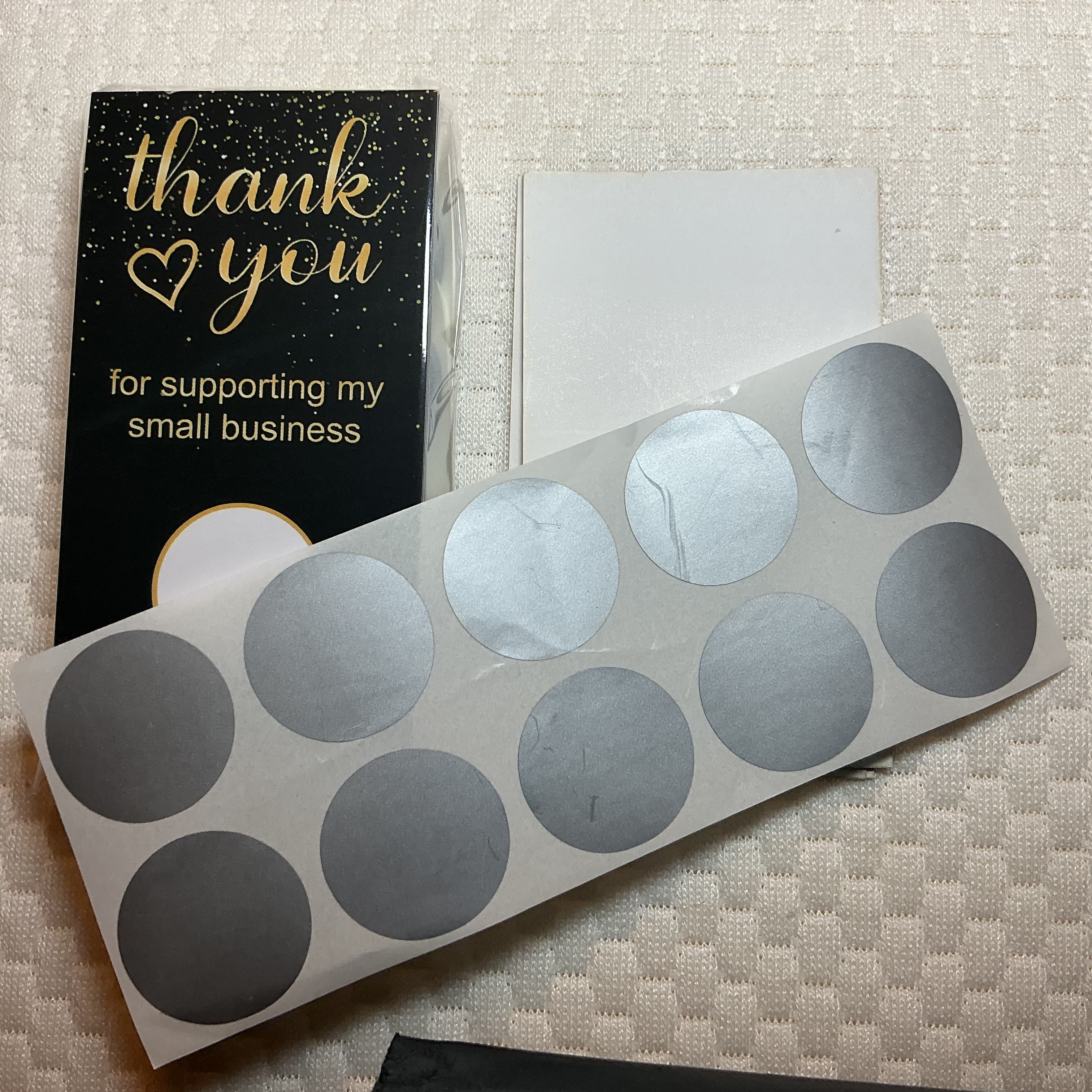 ★ 50 Scratch-Off Stickers & Thank You Cards | Reveal Your Next Discount