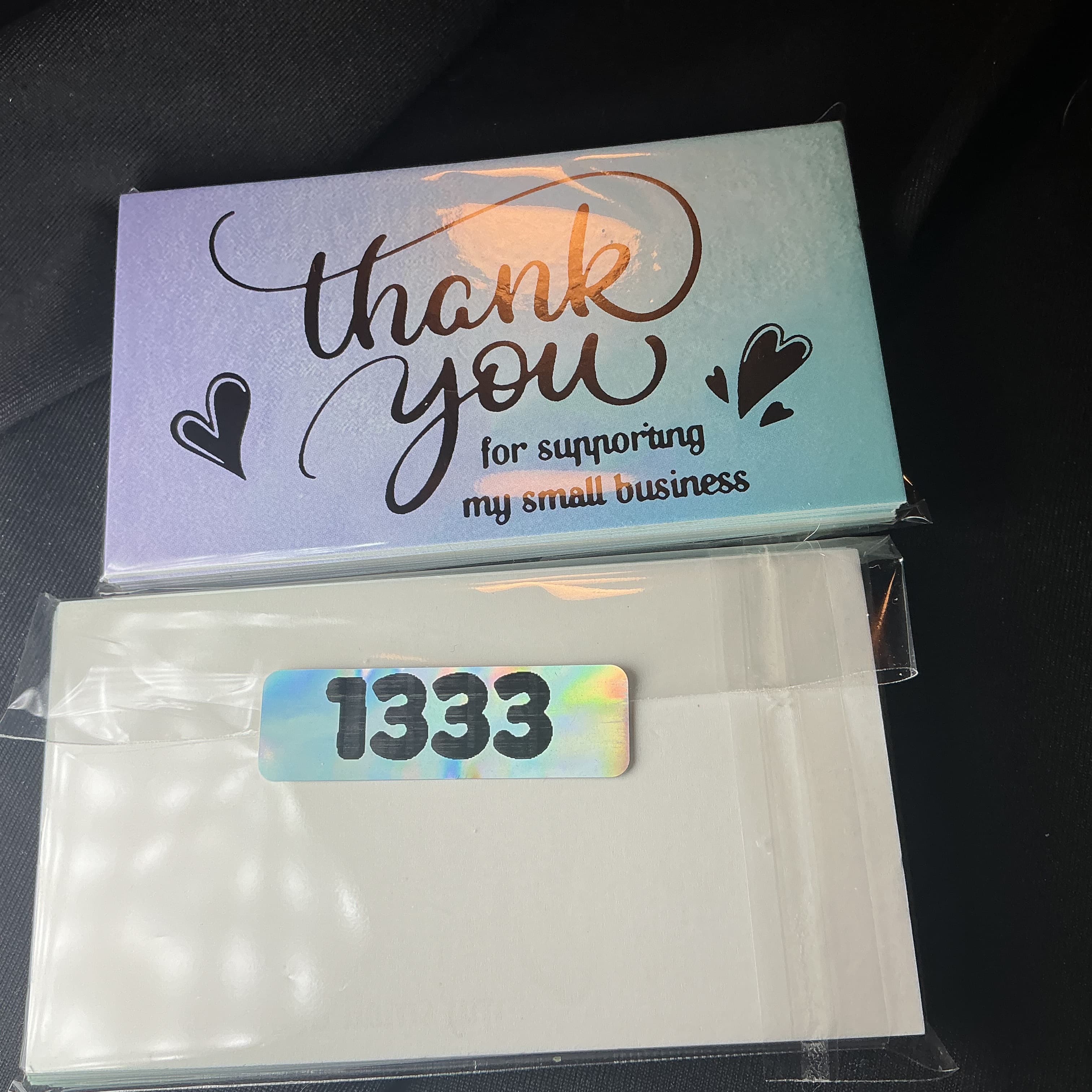 ★ 25 Thank You for Supporting My Small Business Cards Blank Back Inserts