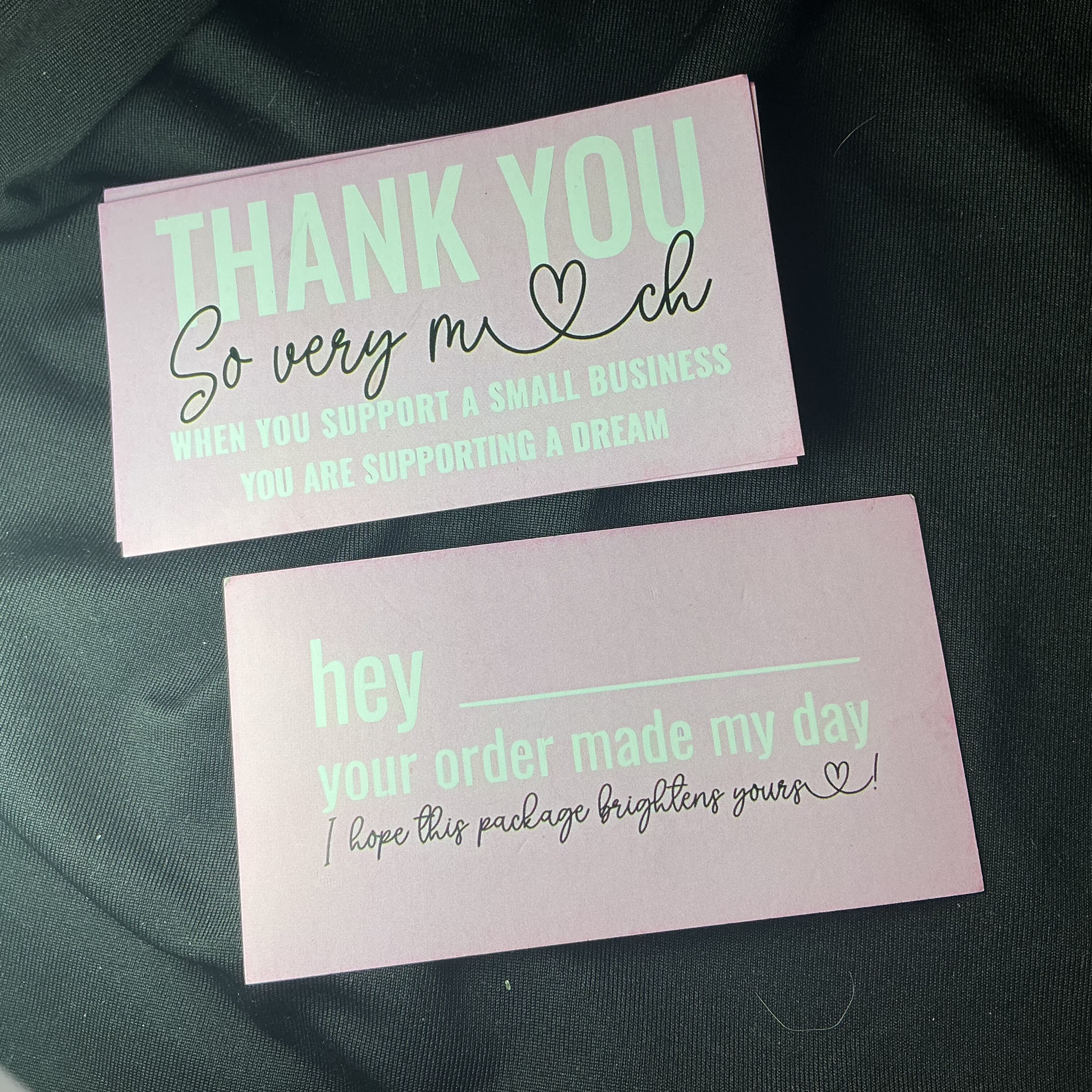 ★ 25 Pink Double-Sided Small Business Thank You Cards Package Inserts - Thumbnail 2
