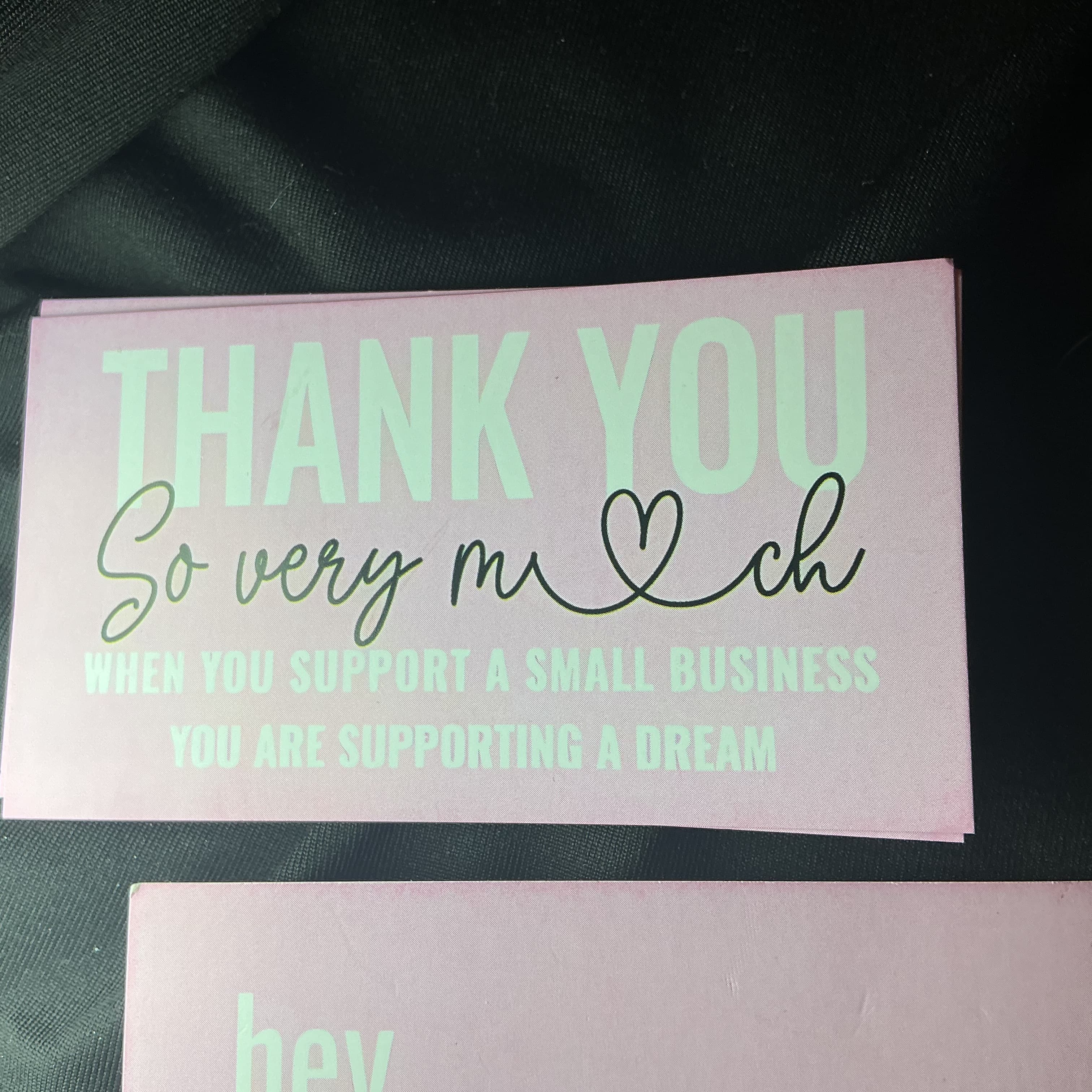 ★ 25 Pink Double-Sided Small Business Thank You Cards Package Inserts - Thumbnail 3