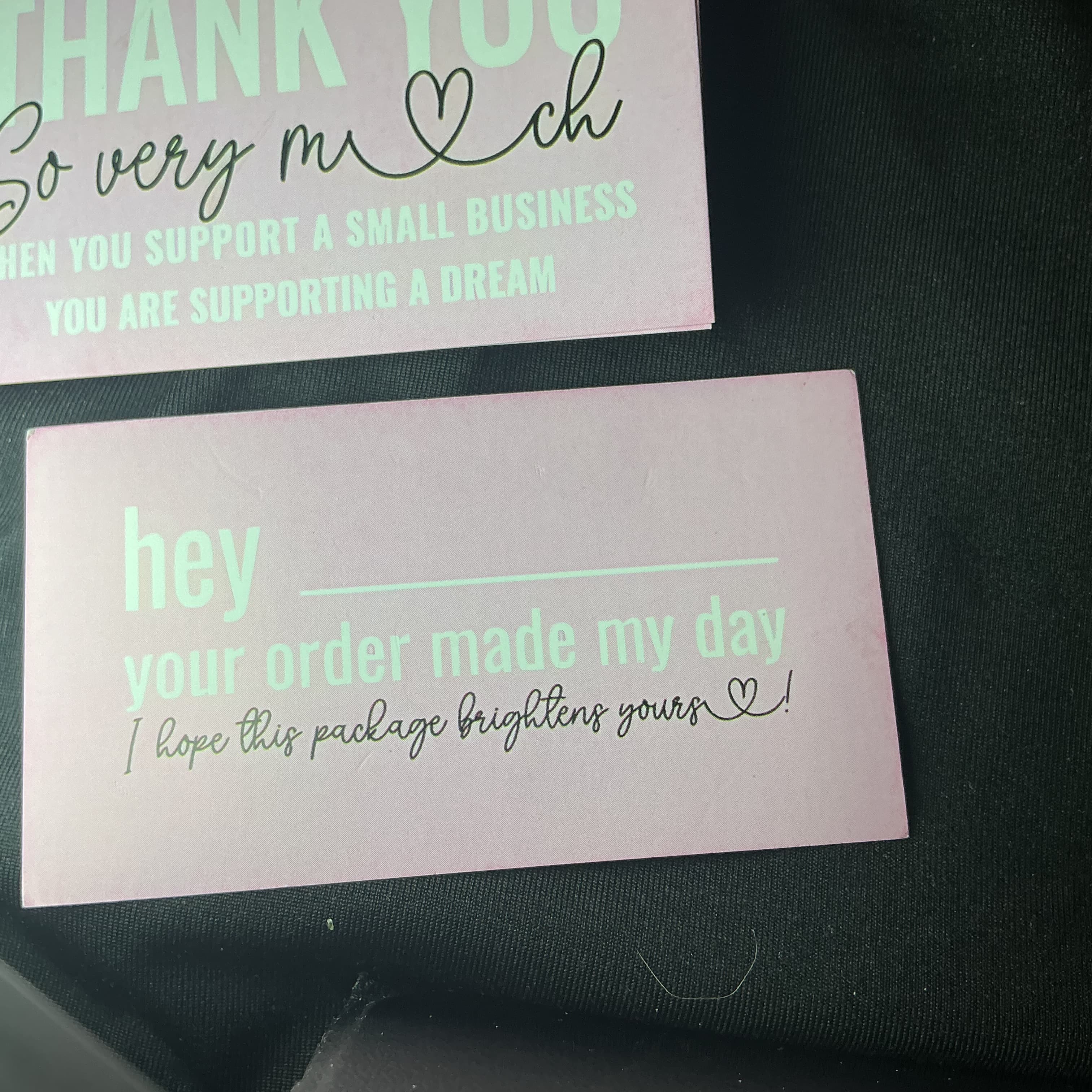 ★ 25 Pink Double-Sided Small Business Thank You Cards Package Inserts - Thumbnail 4