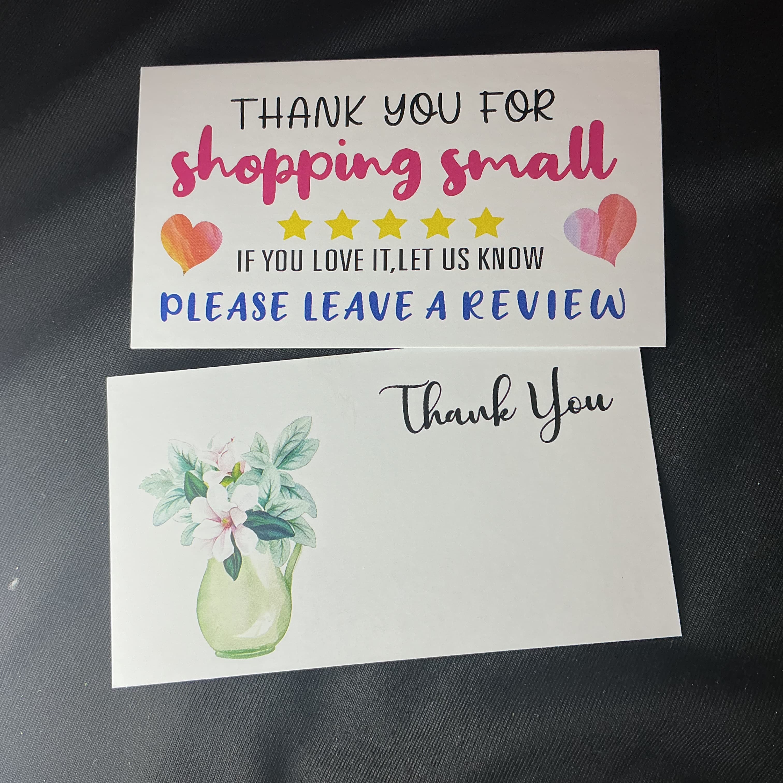 ★ 25 Double-Sided Thank You Cards Review Request Floral Blank Note Inserts - Thumbnail 2