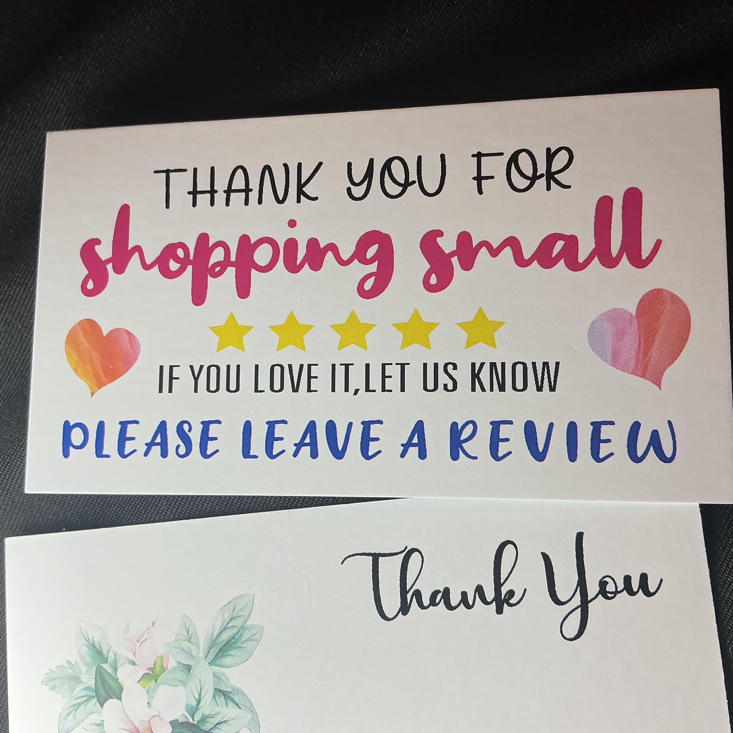 ★ 25 Double-Sided Thank You Cards Review Request Floral Blank Note Inserts - Thumbnail 3