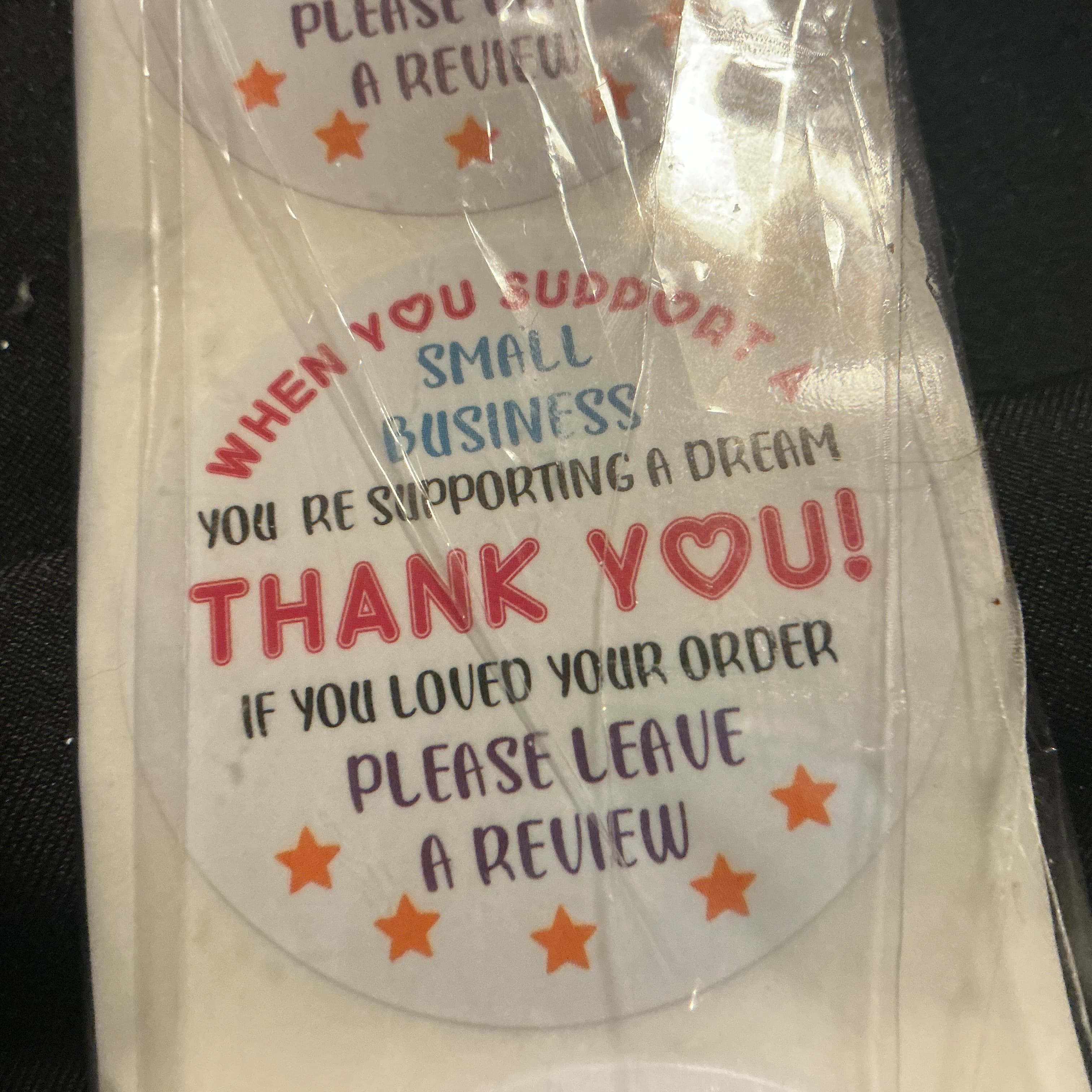 ★ 50 Small Business Thank You Review Stickers Round Package Seal Labels - Thumbnail 2