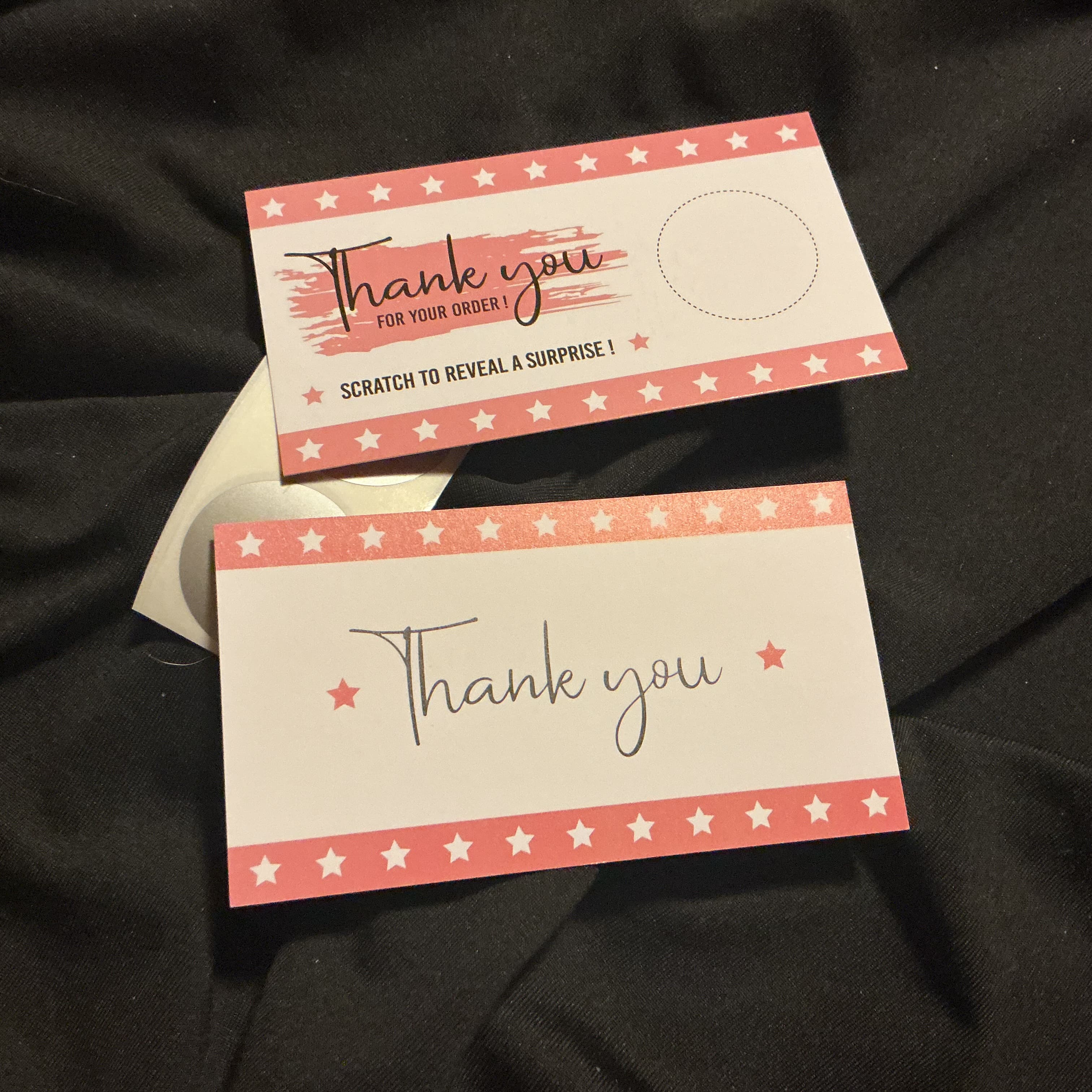 ★ 25 Scratch Off Discount Cards Customer Reward Thank You Promotion Set