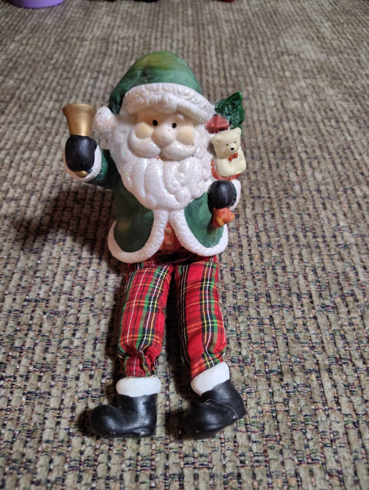 Santa Claus Shelf Sitter Bell And Gifts
