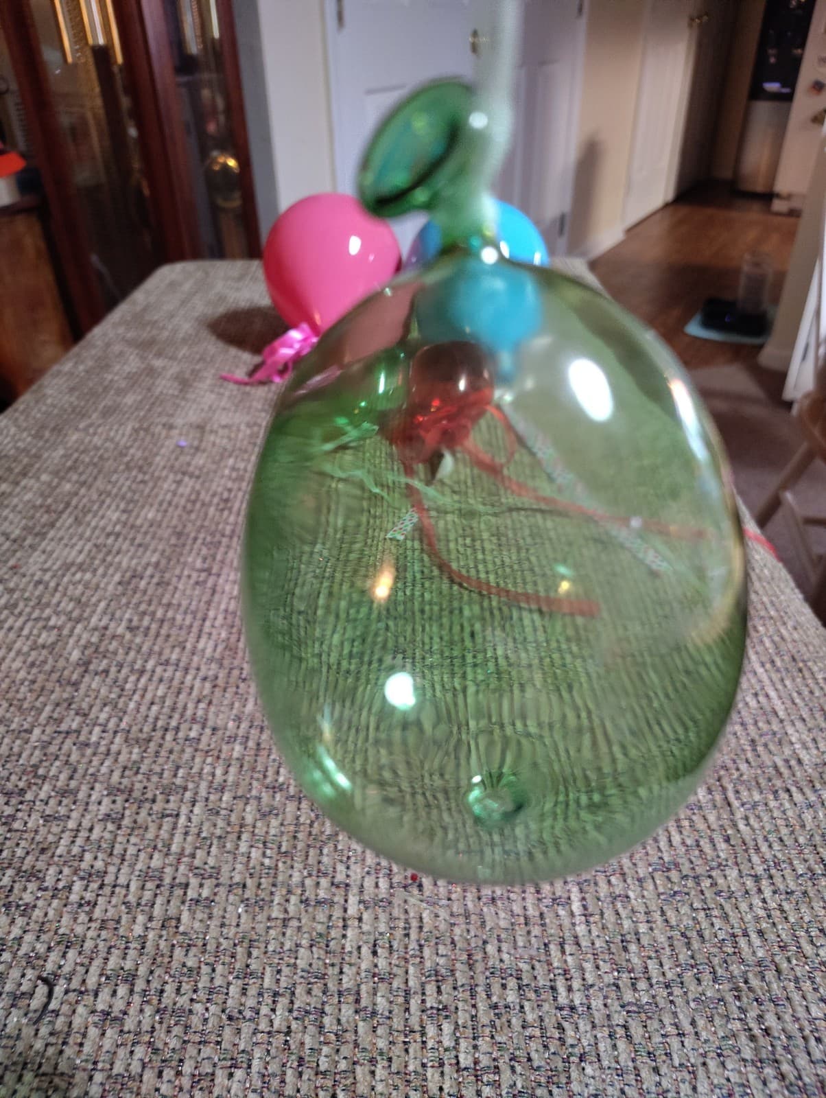 Murano Inspired Hand Blown Glass Balloon Ornament Red/Green You Choose The Color - Thumbnail 3
