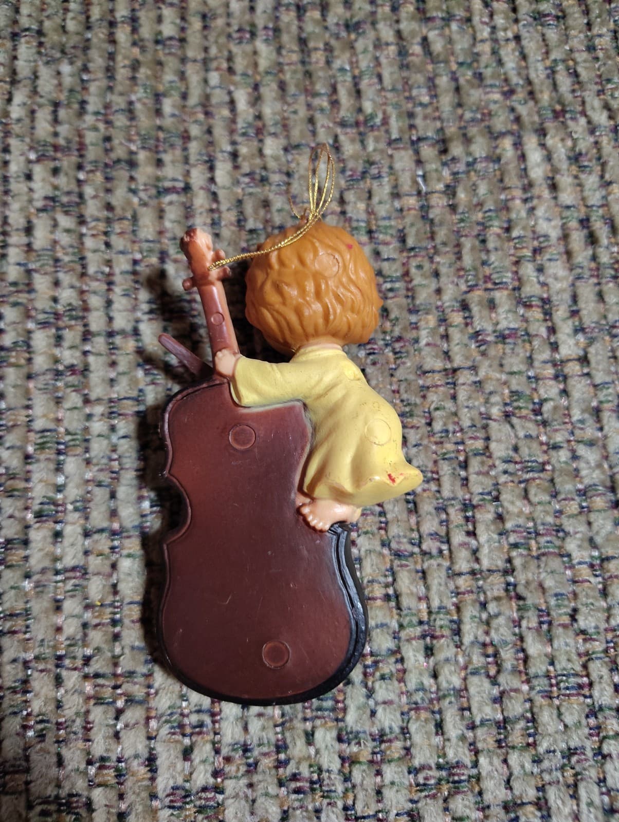 Little Girl Playing Violin / Fiddle / Bass Christmas Ornament - Thumbnail 2