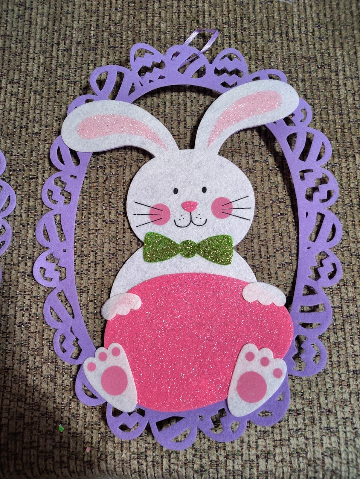 Set Of Two Felt bunny Decor For Easter Decoration
