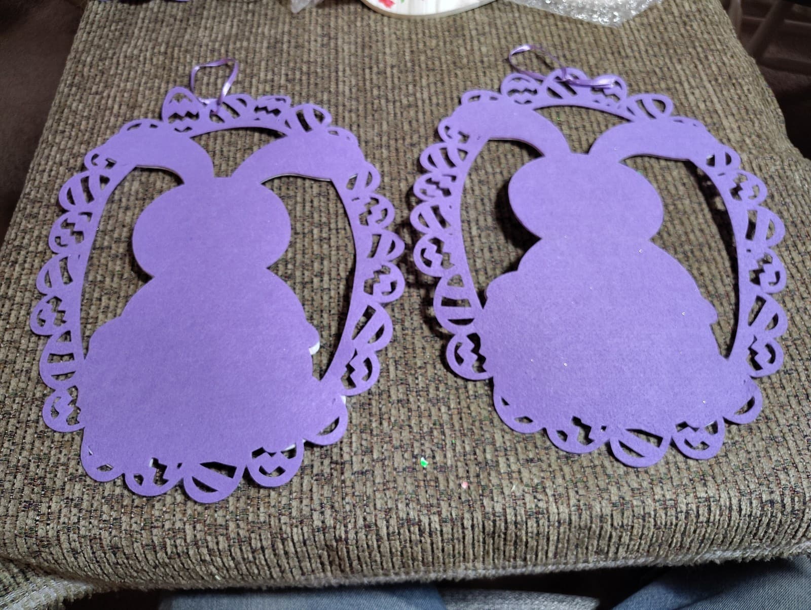 Set Of Two Felt bunny Decor For Easter Decoration - Thumbnail 6