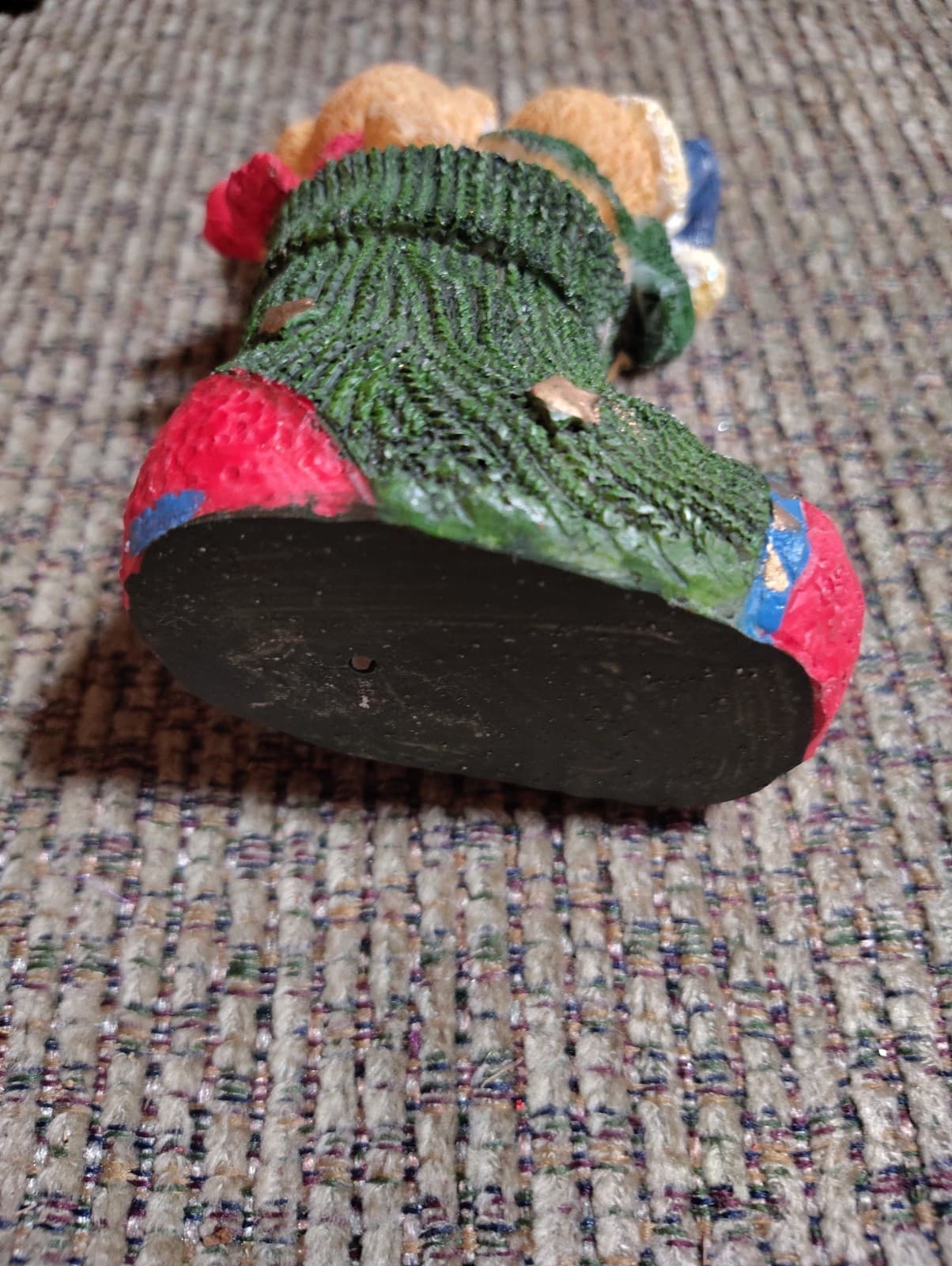 Teddy Bears in Stocking Joy Figurine Christmas Table Top 5" Resin Dolgencorp - Thumbnail 4