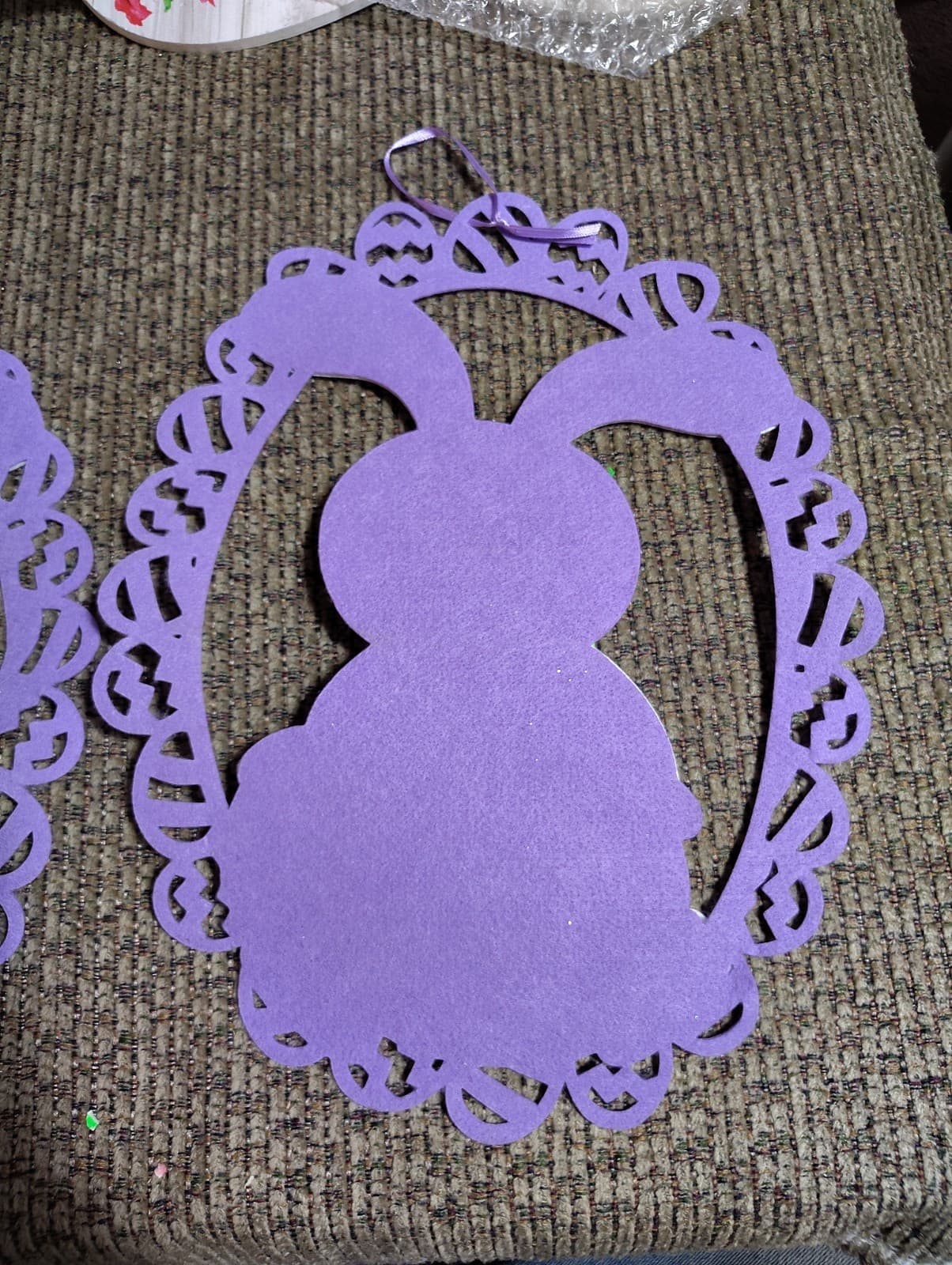 Set Of Two Felt bunny Decor For Easter Decoration - Thumbnail 4