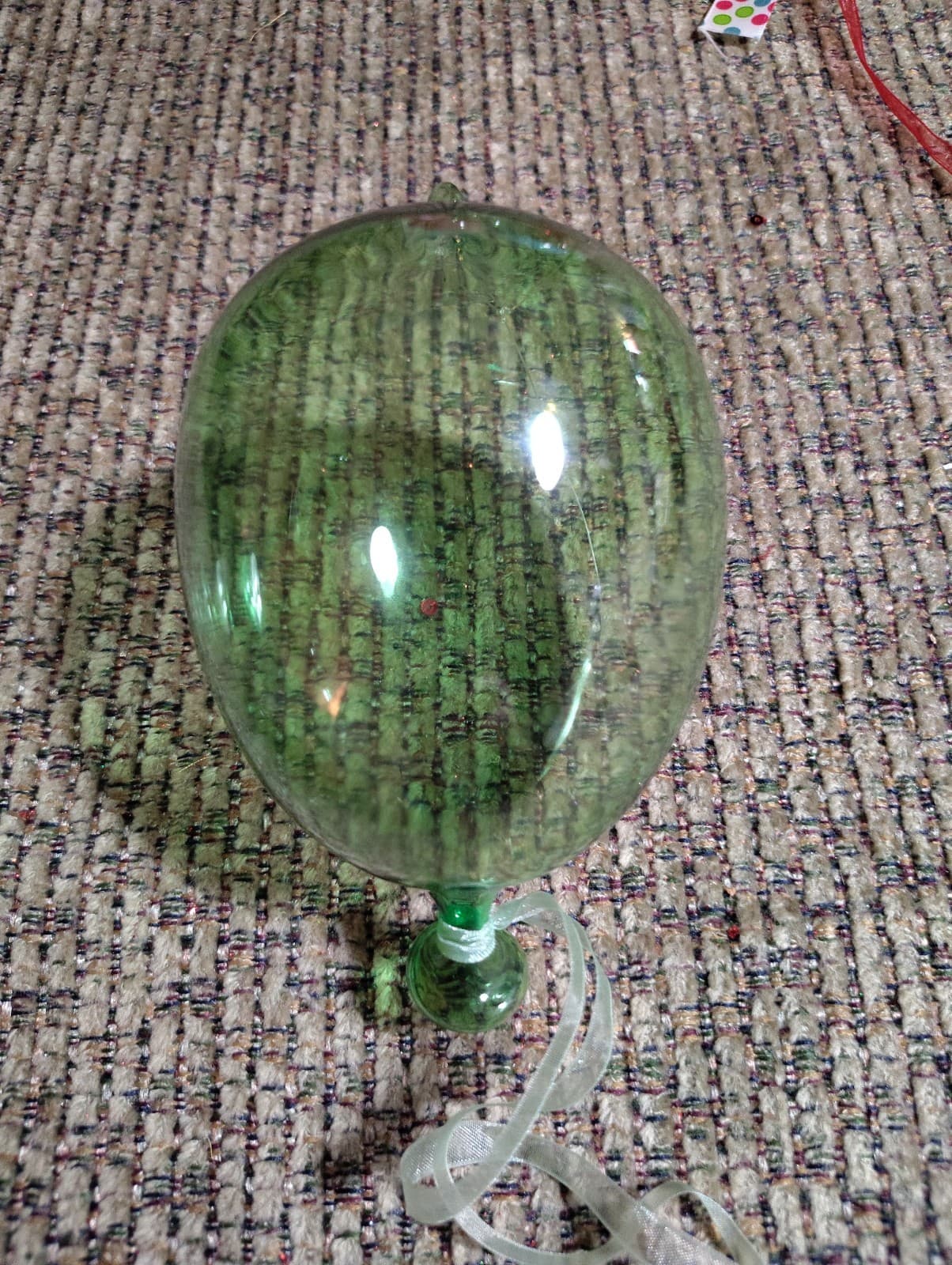 Murano Inspired Hand Blown Glass Balloon Ornament Red/Green You Choose The Color
