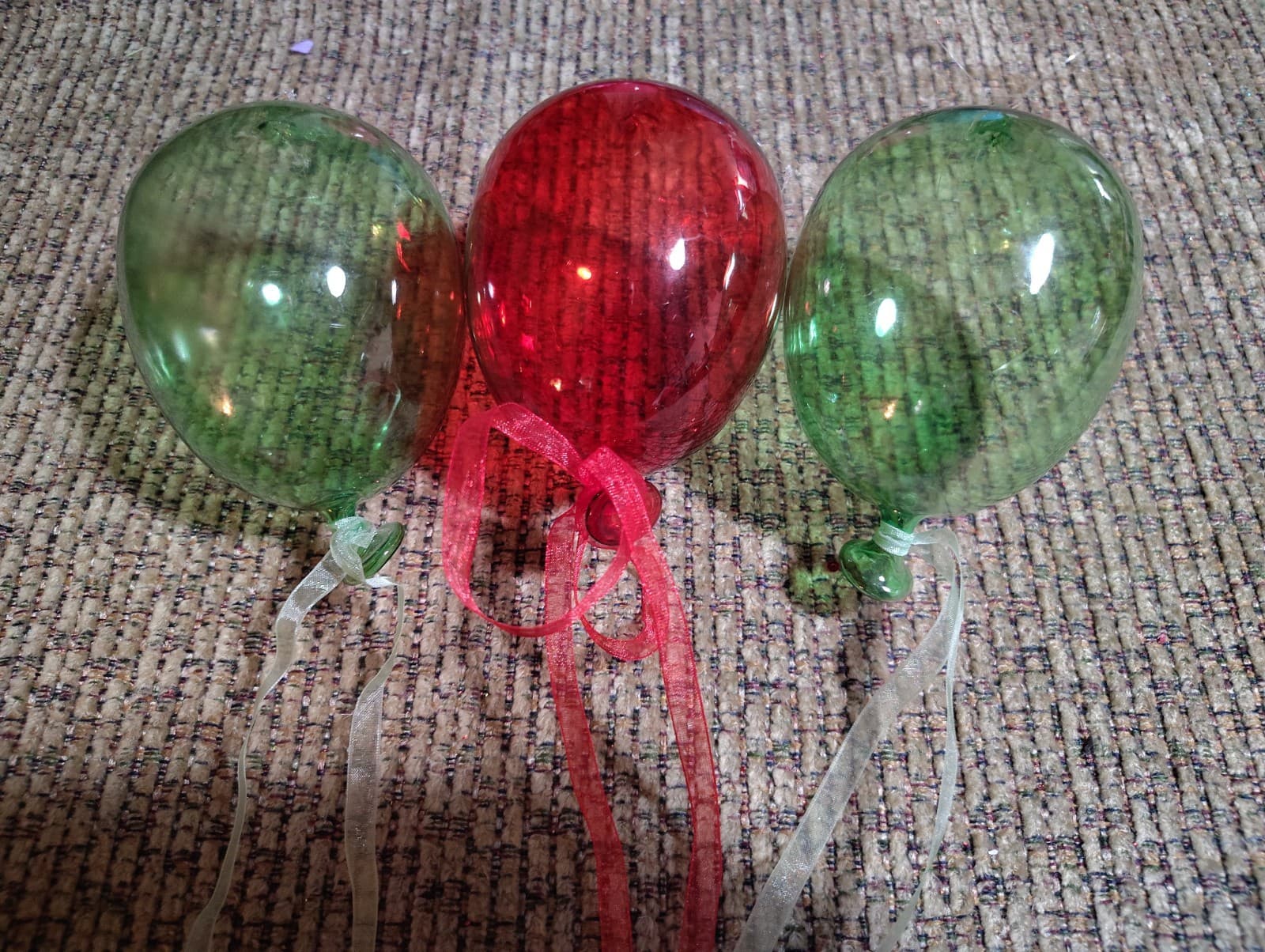 Murano Inspired Hand Blown Glass Balloon Ornament Red/Green You Choose The Color - Thumbnail 9