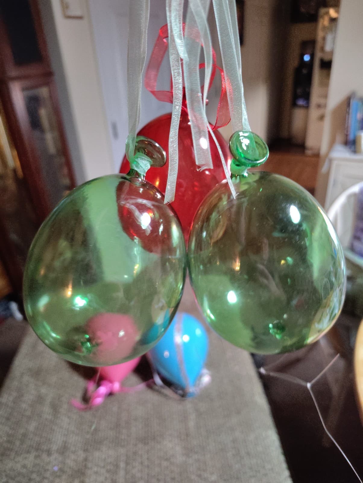 Murano Inspired Hand Blown Glass Balloon Ornament Red/Green You Choose The Color - Thumbnail 11