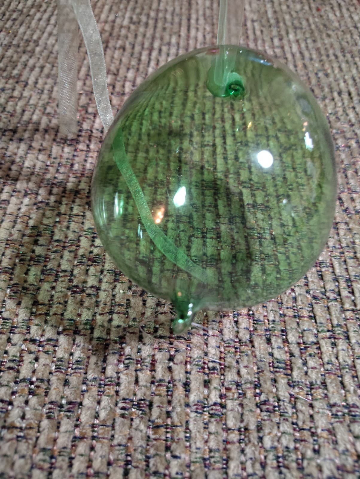 Murano Inspired Hand Blown Glass Balloon Ornament Red/Green You Choose The Color - Thumbnail 4