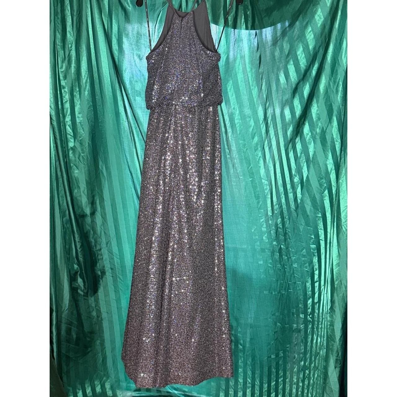 Vera Wang Sequin Evening Gown Dress Size 10 - Thumbnail 5
