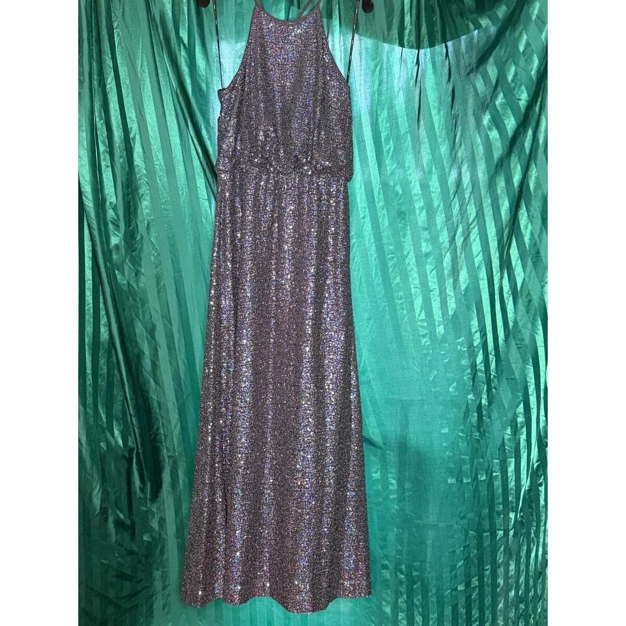 Vera Wang Sequin Evening Gown Dress Size 10 - Thumbnail 7