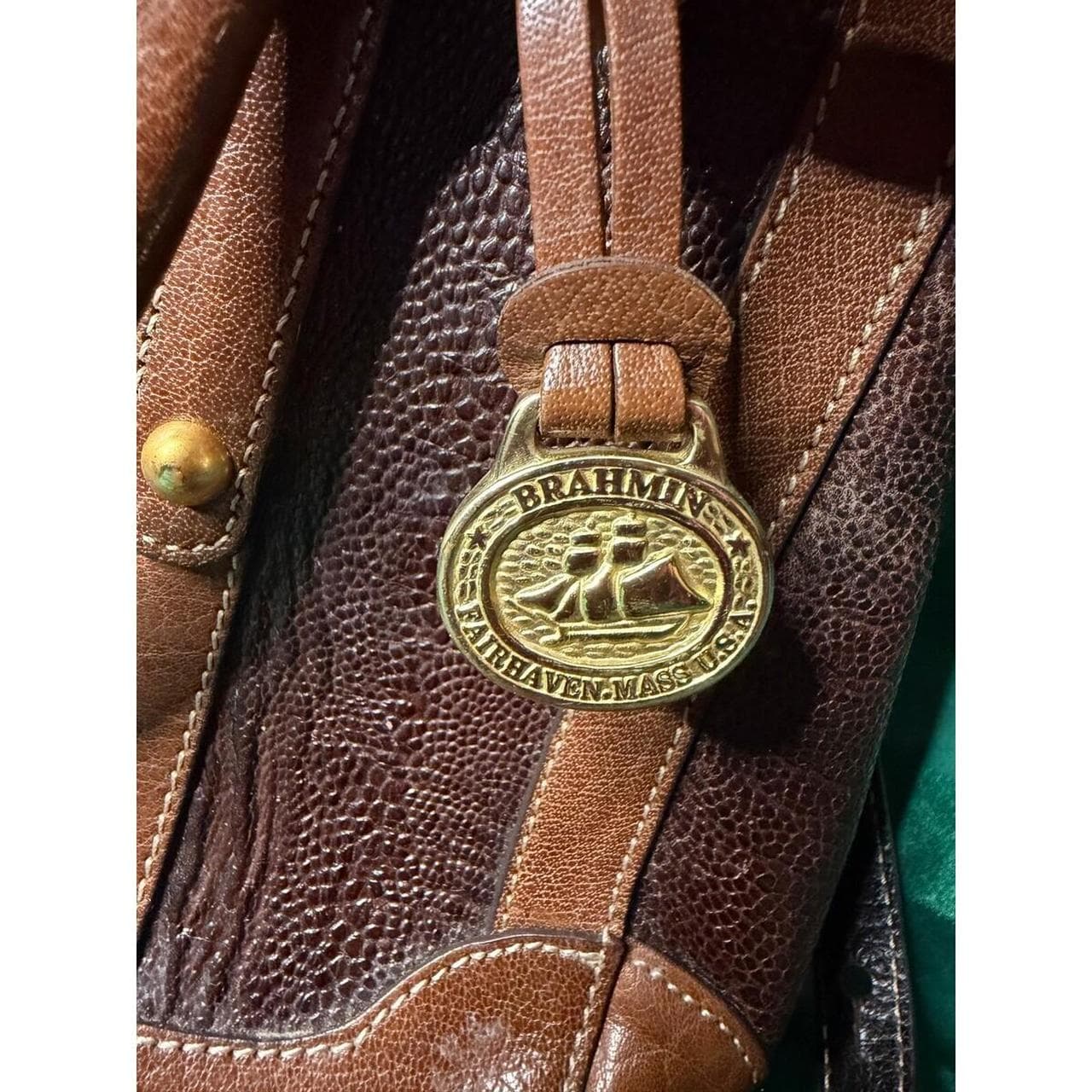 Vintage Y2K Brahmin RARE Mixed Exotic Leather Satchel Tote Bag - Thumbnail 3