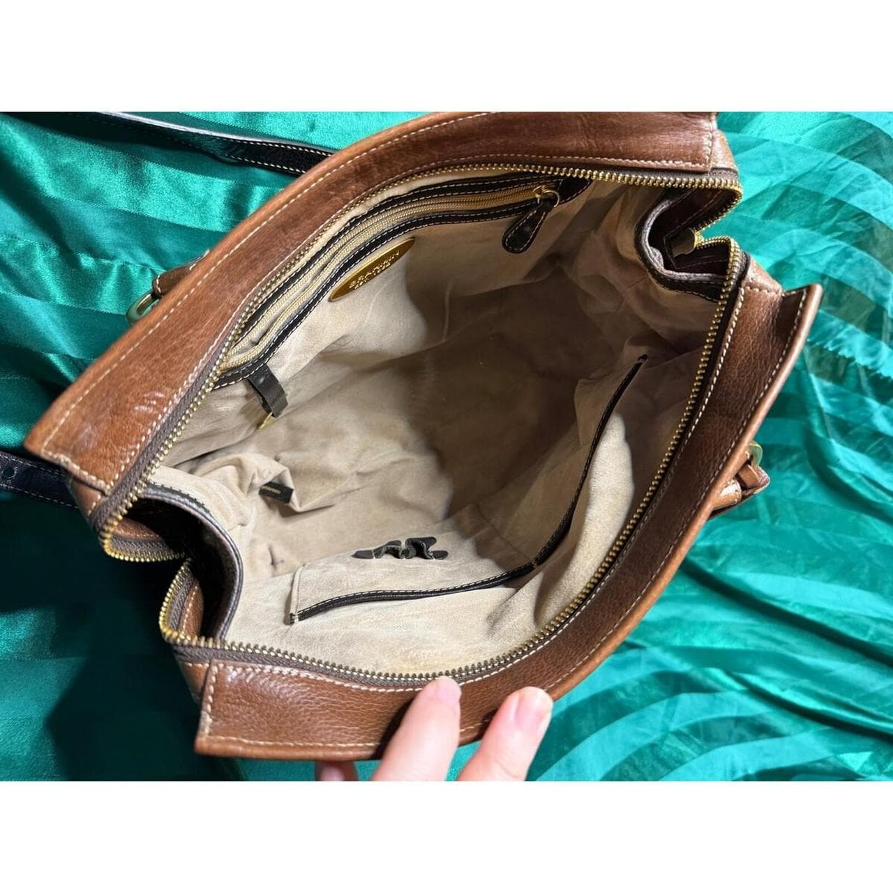 Vintage Y2K Brahmin RARE Mixed Exotic Leather Satchel Tote Bag - Thumbnail 5