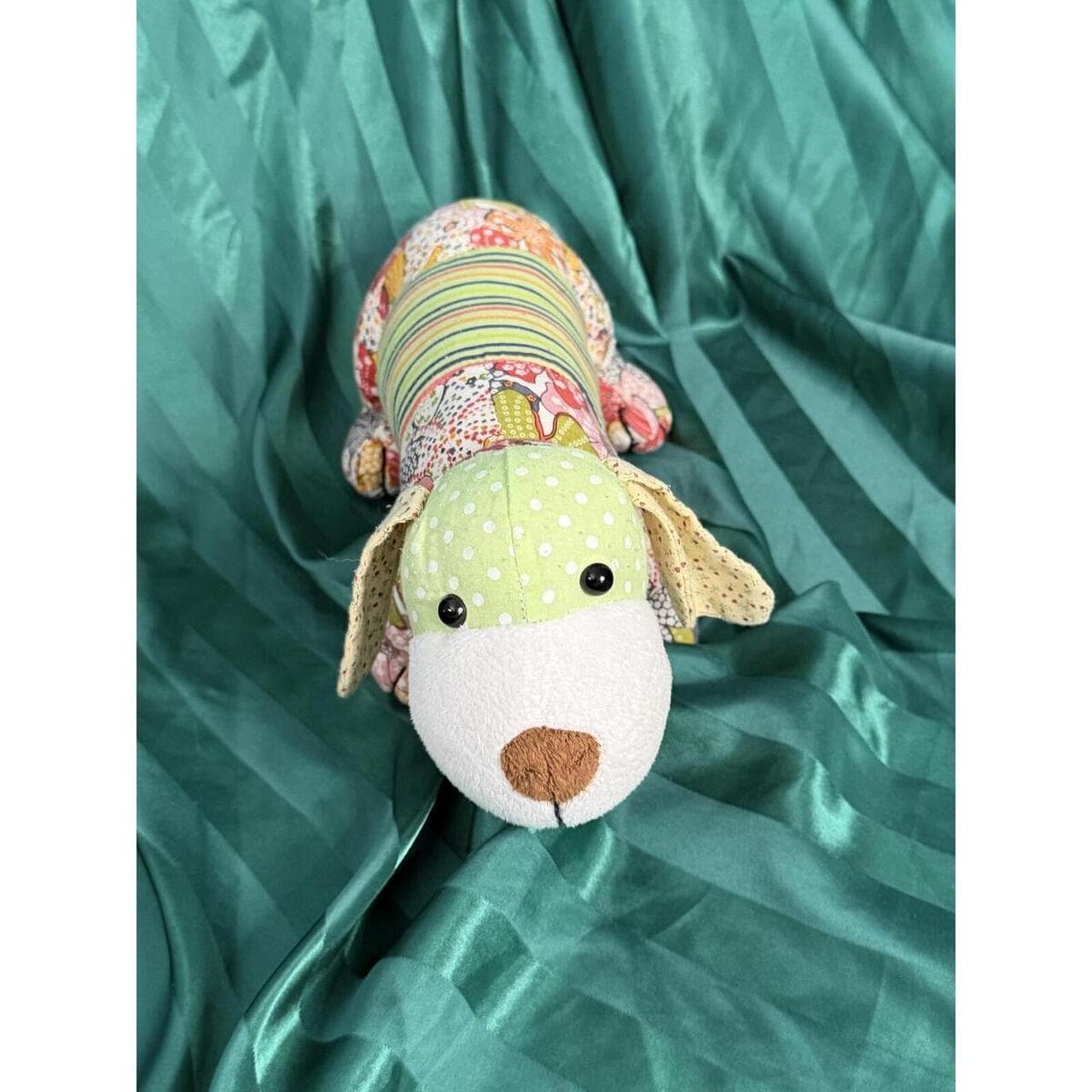 Ganz Patchwork Dachshund Plush Dog Wiener Floral Stripe Colorful - Thumbnail 2