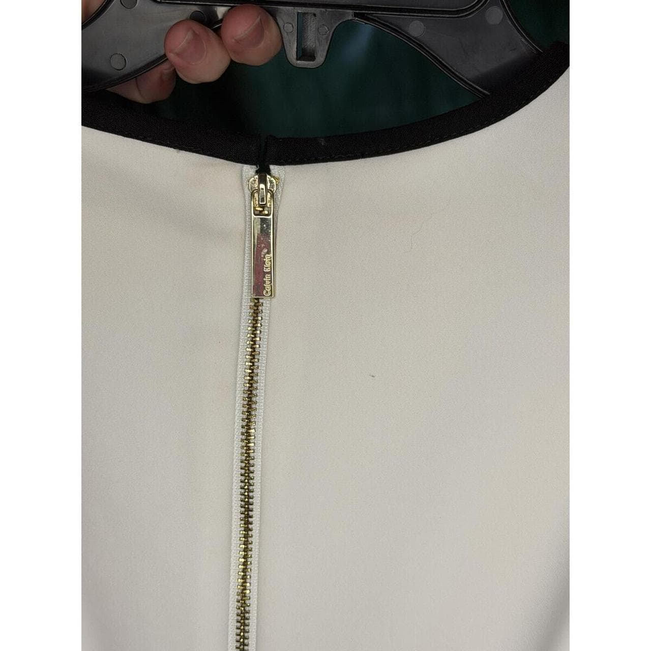 Calvin Klein Sleeveless WHITE Dress with Black Trim - Thumbnail 6