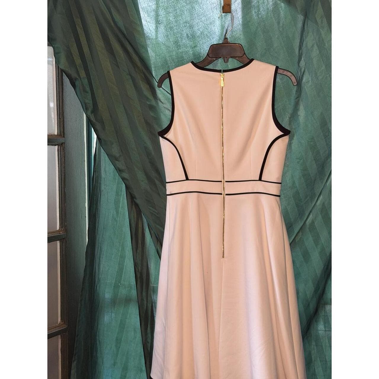 Calvin Klein Sleeveless WHITE Dress with Black Trim - Thumbnail 5