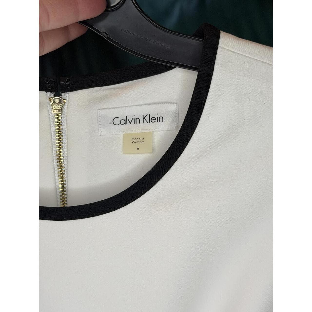 Calvin Klein Sleeveless WHITE Dress with Black Trim - Thumbnail 7