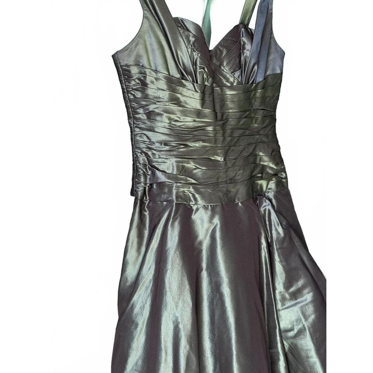 **Teri Jon Rickie Freeman Emerald Silk Gown – Size 10** - Thumbnail 8