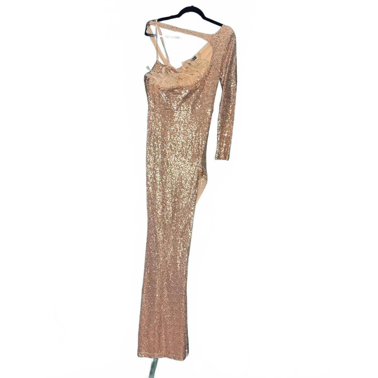 Banjul Metallic Sequin & Feather Party Dress ✨ - Thumbnail 2