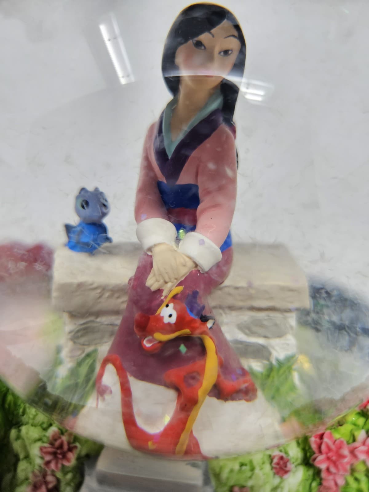 RARE Vintage Disney Mulan Snow Globe Music Box, Works Damaged* - Thumbnail 2
