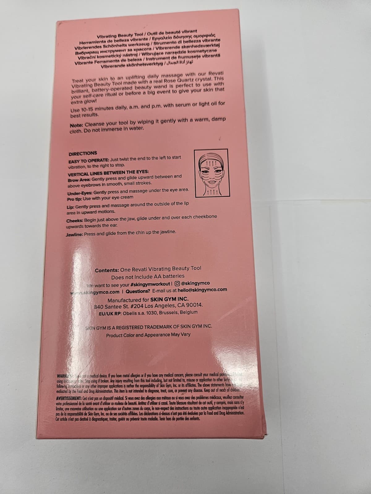 Curateur Skin Gym Revati Rose Quartz Vibrating Massage Beauty Tool (NEW SEALED) - Thumbnail 2
