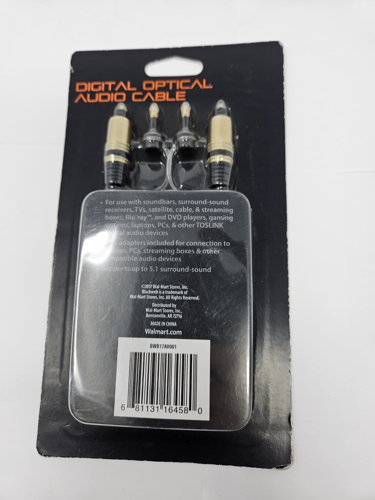 Blackweb Digital Optical Audio Cable With Mini Adapters 6 Foot TOSlink devices T - Thumbnail 2