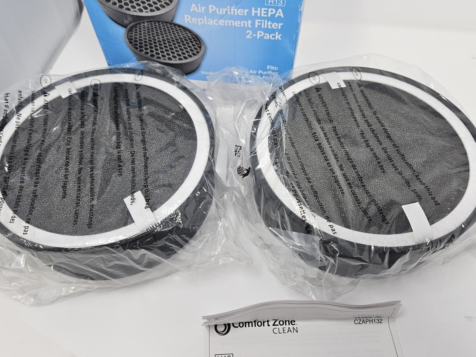 Comfort Zone Clean HEPA Filter CZAPH132 W Charcoal Pre-Filter Sealed Free Ship - Thumbnail 4