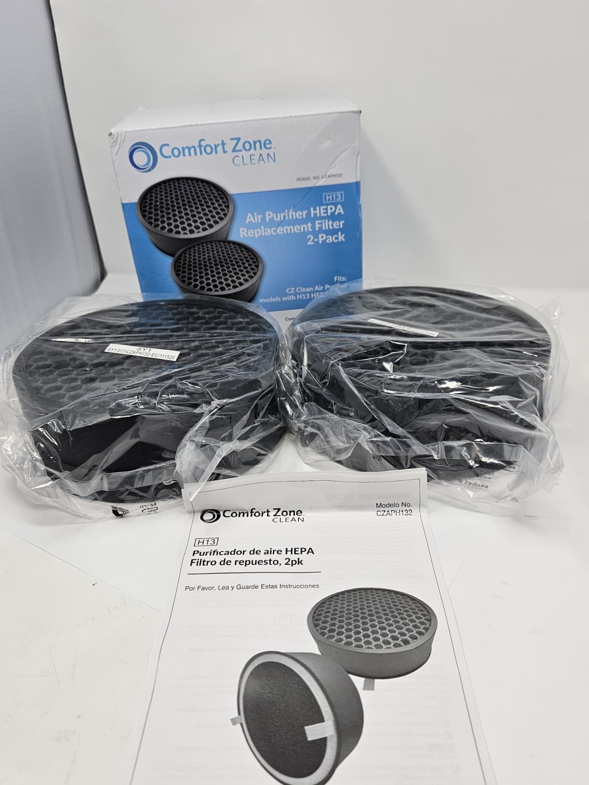 Comfort Zone Clean HEPA Filter CZAPH132 W Charcoal Pre-Filter Sealed Free Ship - Thumbnail 2