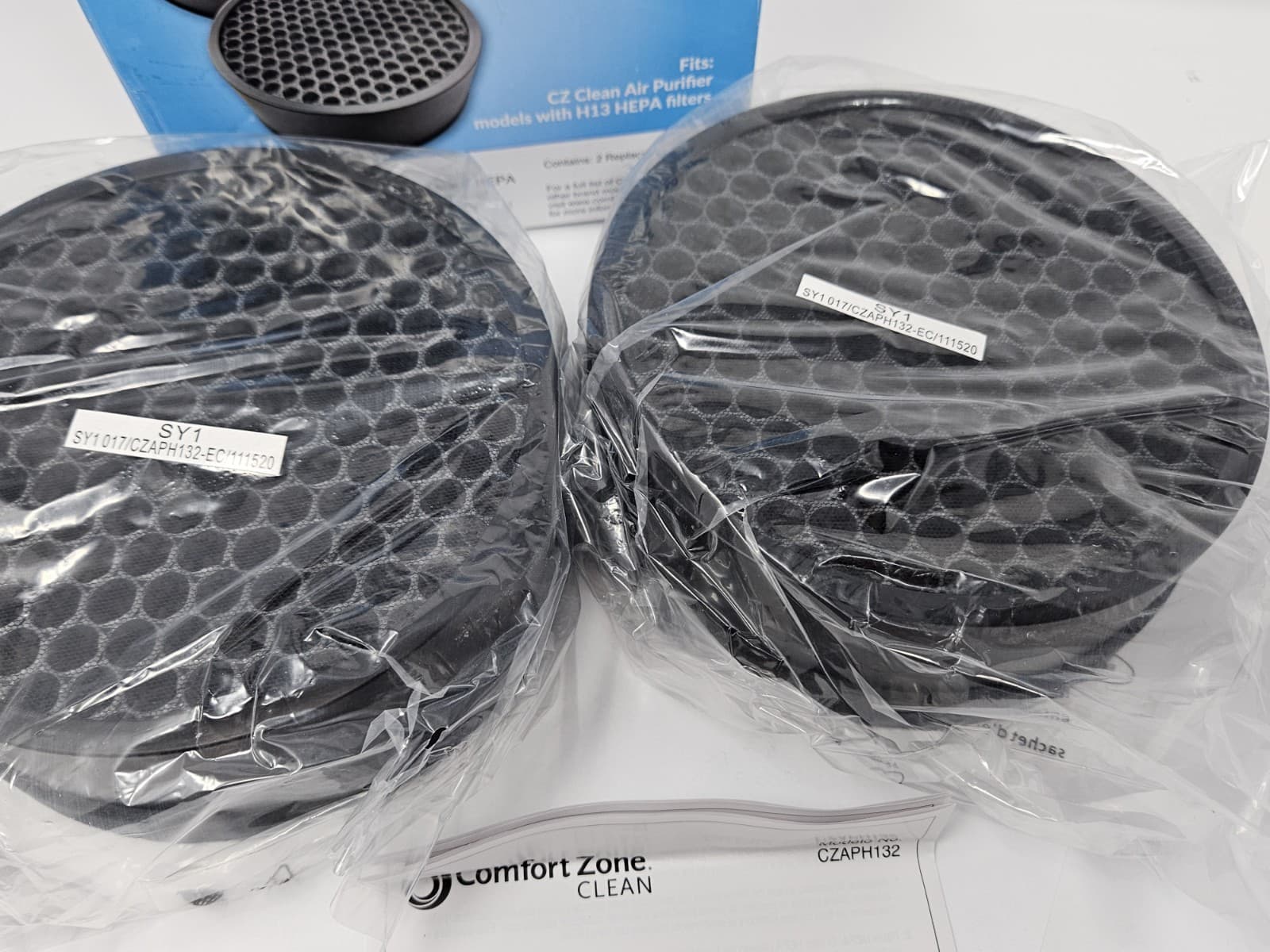Comfort Zone Clean HEPA Filter CZAPH132 W Charcoal Pre-Filter Sealed Free Ship - Thumbnail 3