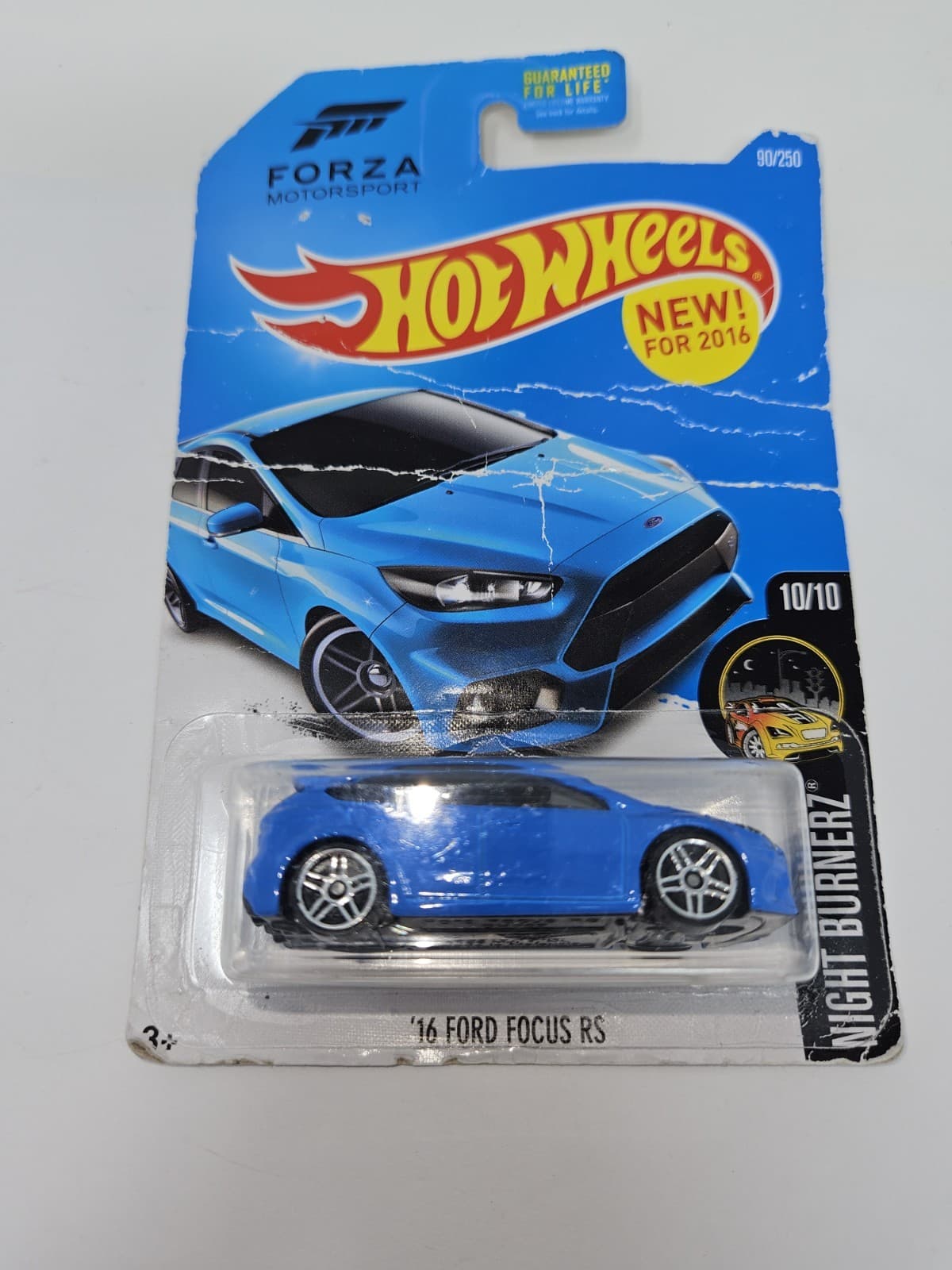 Hot Wheels '16 Ford Focus. Blue; 2016 Night Burnerz Series 10/10 Sealed - Thumbnail 3