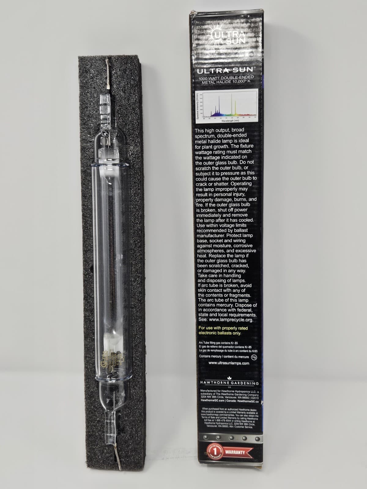 Ultra Sun MH 10,000k DE Lamp 1000 Watt Metal Halide Double Ended Bulb 901697 - Thumbnail 2