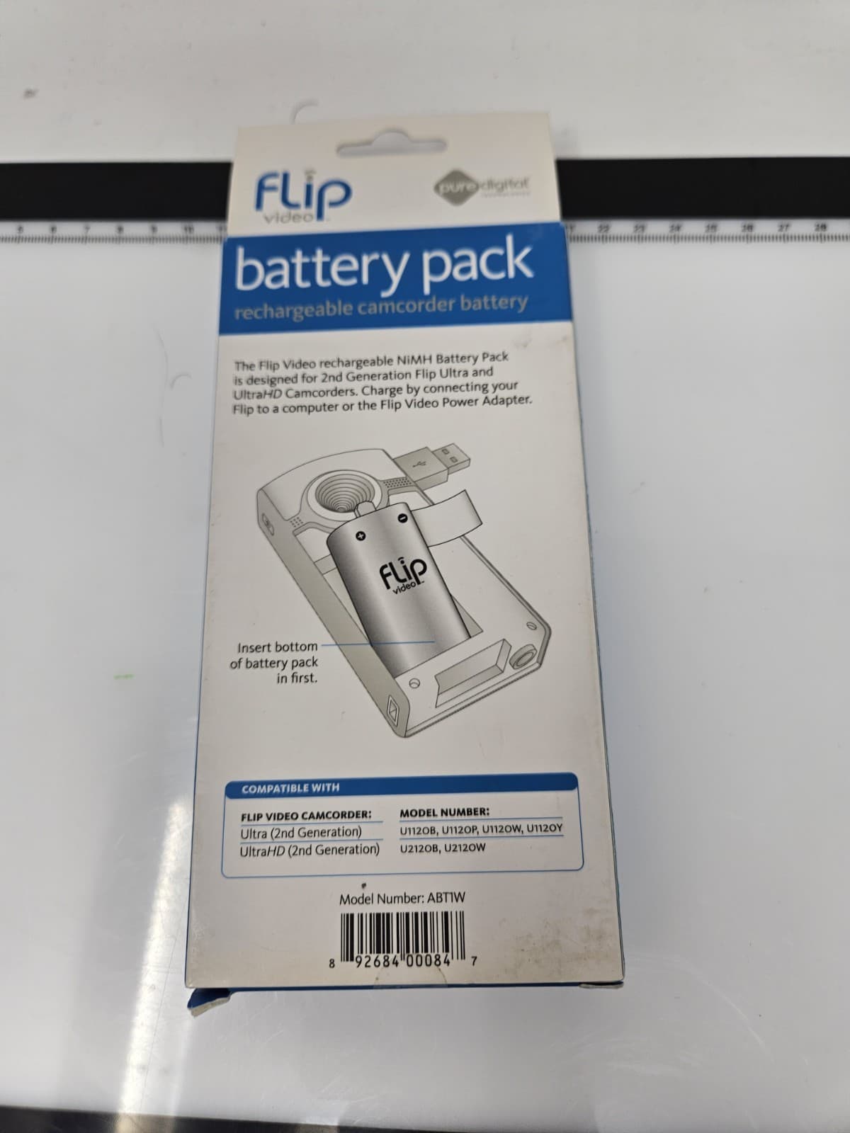 OEM Flip Video Rechargeable Battery Pack ABT1W for Flip Ultra/UltraHD (3M) - Thumbnail 2