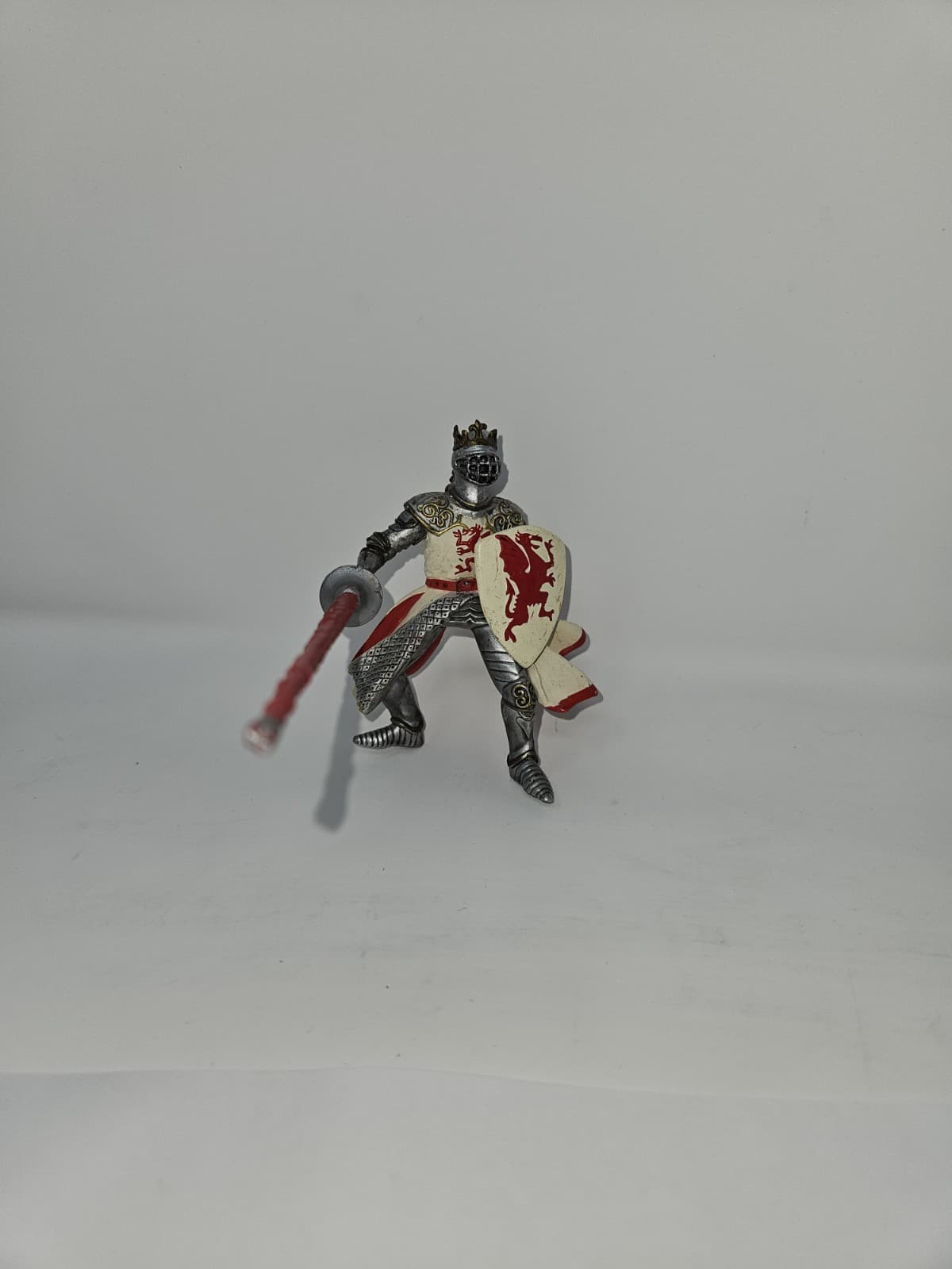 2006 Papo Knight & Castles Red Dragon Knight with Jousting Lance Free Ship - Thumbnail 5