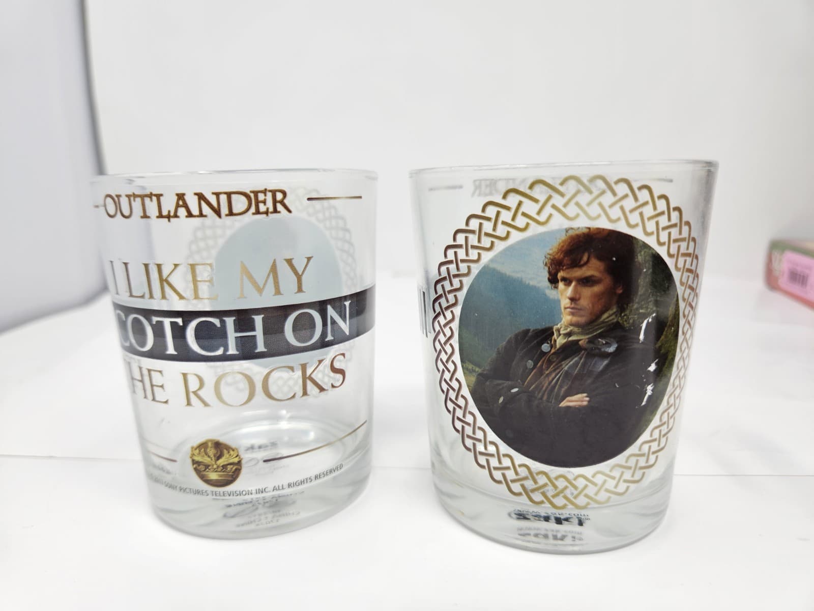 OUTLANDER 2 Whisky Water Drinking GLASSES Jaime Fraser Memorabilia Scotland Fan - Thumbnail 4